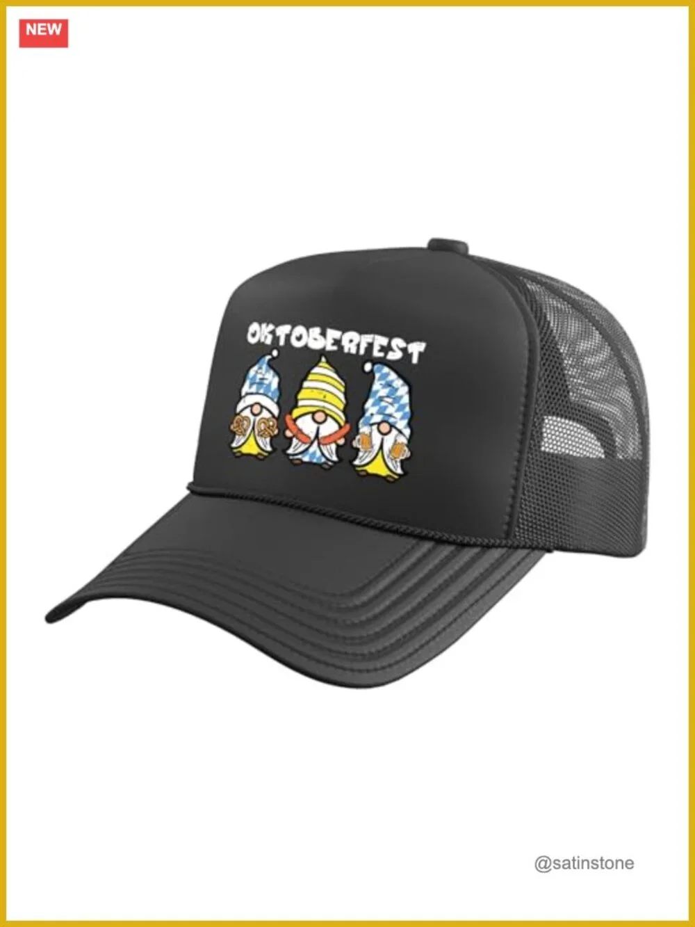 Oktoberfest Gnomes German Bavarian Costume Trucker Hat Adjustable Mesh Back